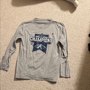 Gray World Series Champions Kids Long Sleeve Shirt